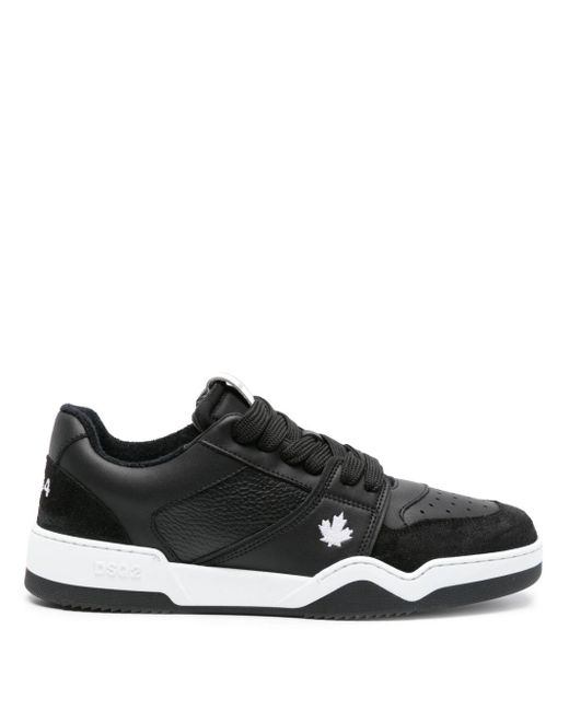 DSquared² Black Spiker Leather Trainers for men