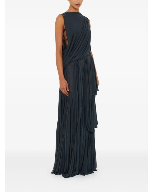 Christopher Esber Blue Macrame Silk Knot Top