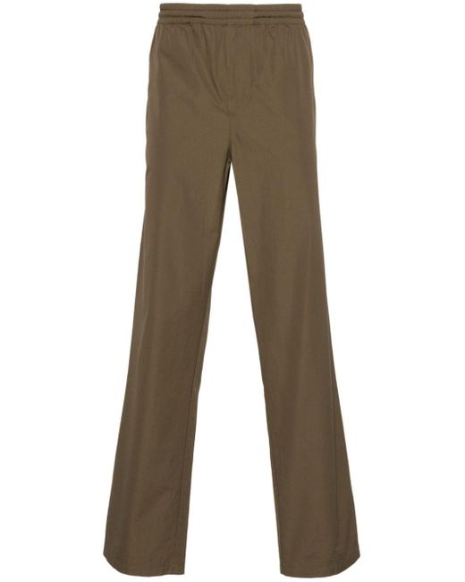 Pantalones rectos de popelina Aspesi de hombre de color Brown