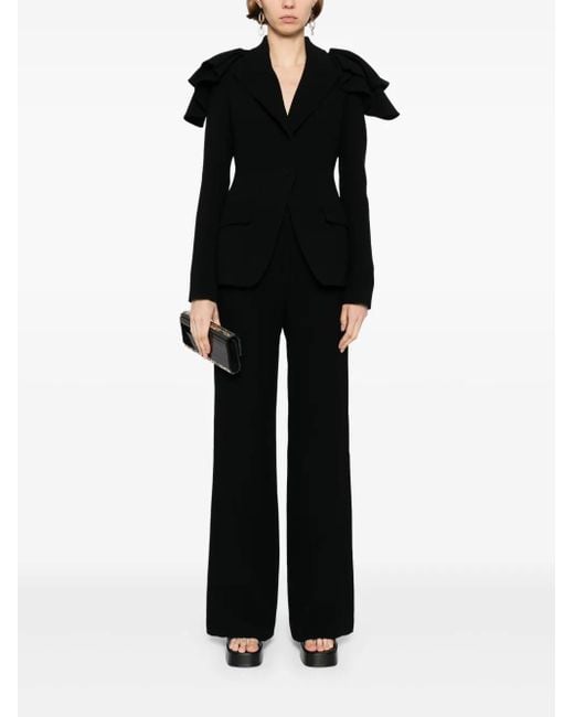 Saiid Kobeisy Black Ruffled Blazer