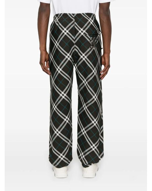 Burberry Black Khaki Check Track Pants for men