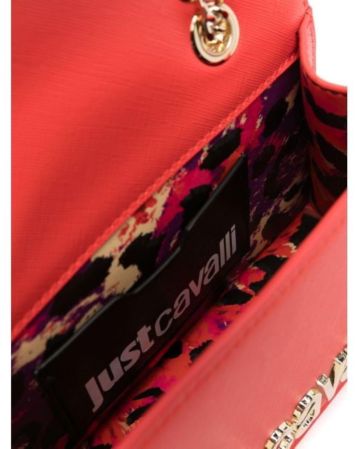 Bolso de hombro con letras del logo Just Cavalli de color Red