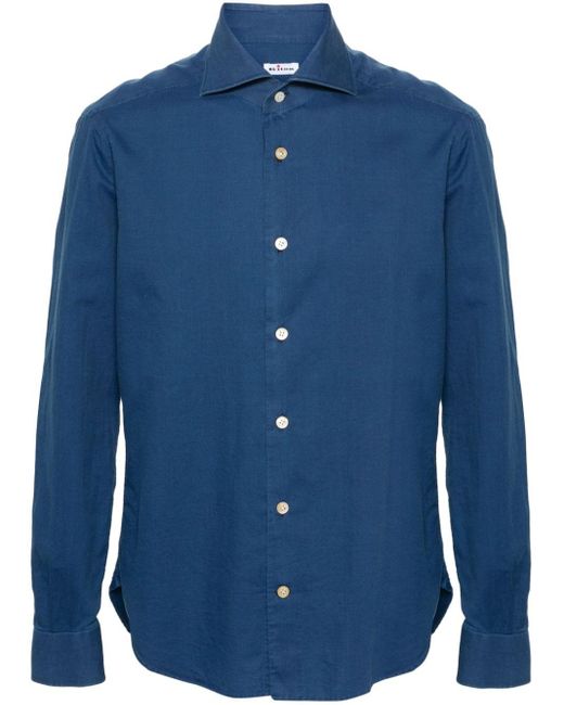 Camisa de manga larga Kiton de hombre de color Blue