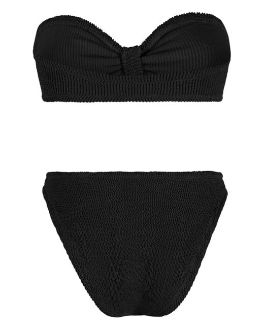 Hunza G Black Crinkle-Texture Bikini