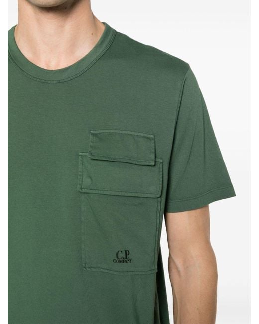 C P Company Green 20/1 Jersey Flap Pocket T-Shirt for men