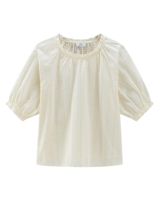 Woolrich White Broderie Anglaise Cotton Blouse