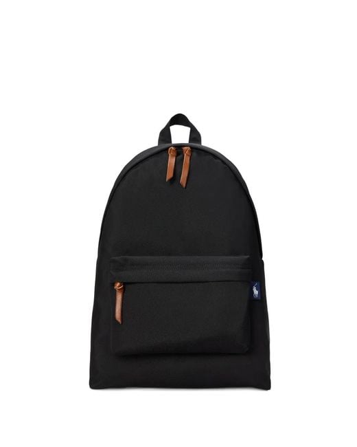 Polo Ralph Lauren Black Logo-Label Backpack for men