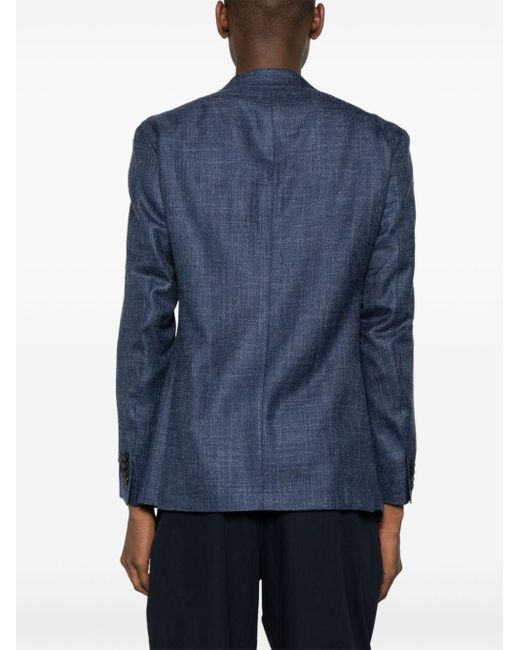 Canali Blue Single-breasted Blazer for men