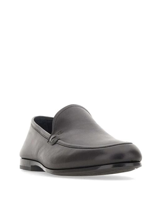 Fabi White Leather Flat Loafers for men