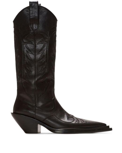 Balmain Black Leather Dan Patchwork Boots for men