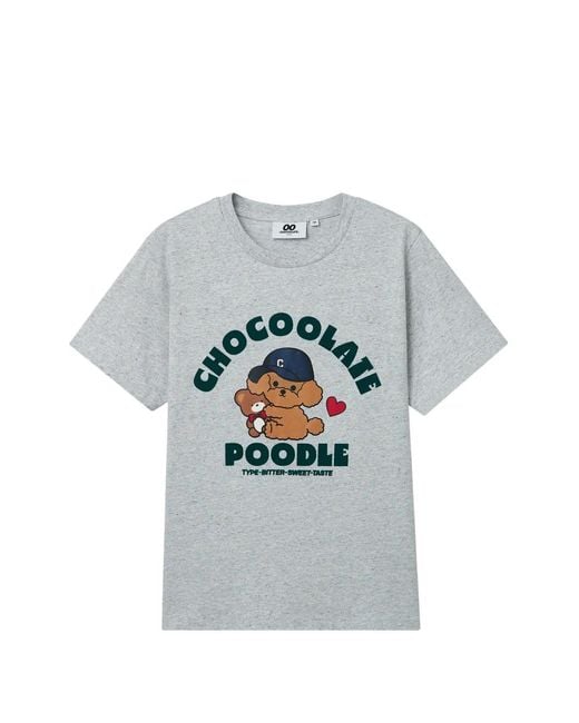 Chocoolate Gray T-Shirt À Logo Imprimé