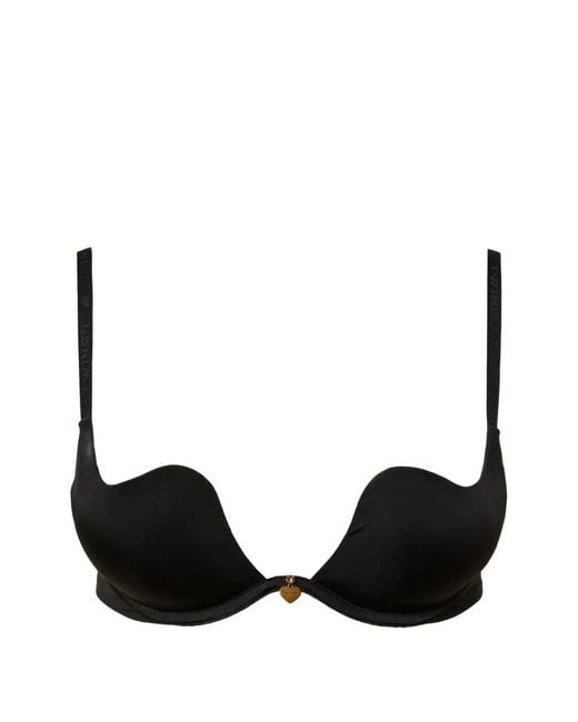 Twinset Black Sweetheart-Neckline Charmeuse Push-Up Bra