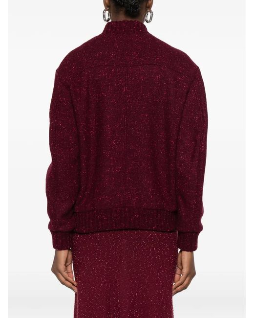 Gabriela Hearst Red Winslow Zip Bomber Jacket