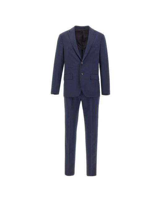 Eleventy Blue Flap-Pockets Wool Suit for men