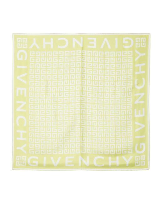 Givenchy Yellow Seidenschal mit Monogramm