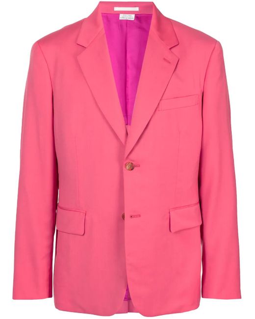 Comme des Garçons Pink Single-Breasted Fitted Blazer for men