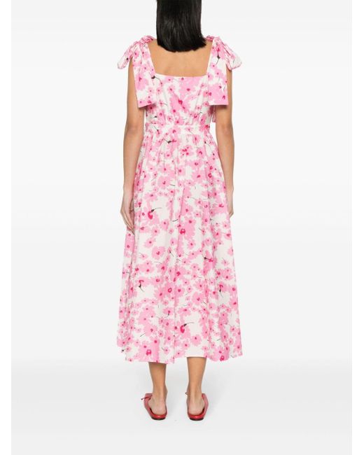 MSGM Maxi-jurk Met Bloemenprint in het Pink