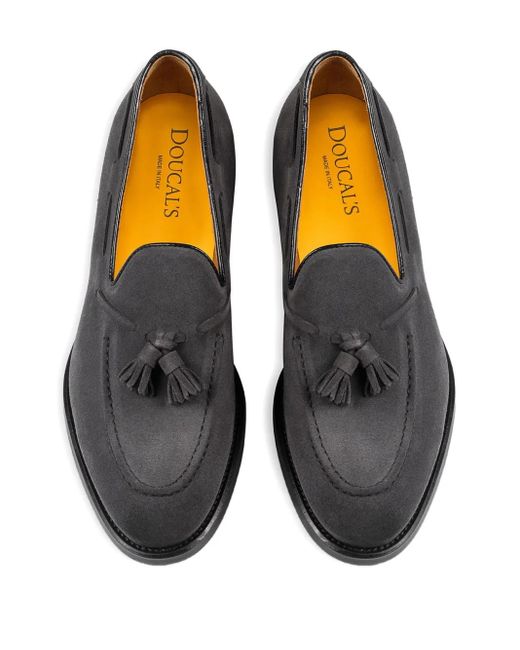 Doucal's Black Tassel-Detail Loafers for men
