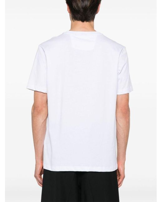 Boss White Logo-appliqué T-shirt for men