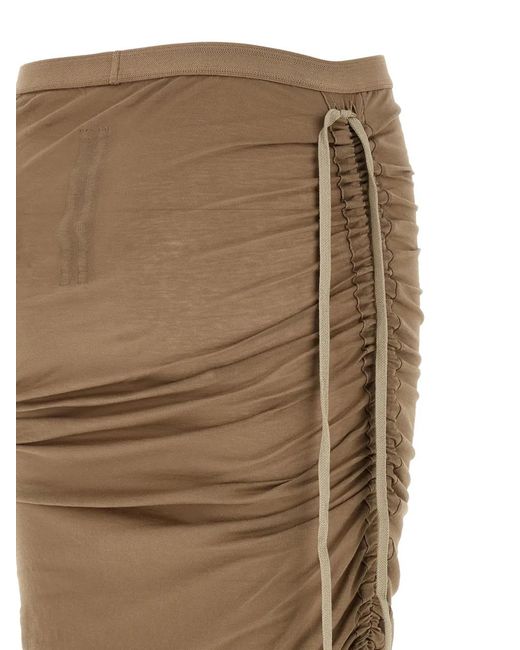 Rick Owens Natural Jupe Asymétrique À Lien De Resserrage