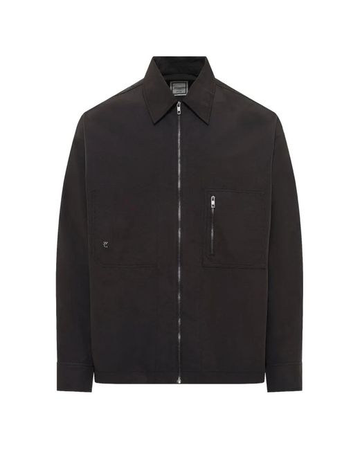 Wooyoungmi Black Zip-Up Chest-Pocket Shirt for men