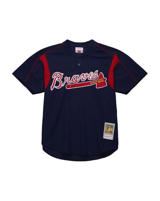 Mitchell & Ness Blue Buttoned Practice Jersey for men