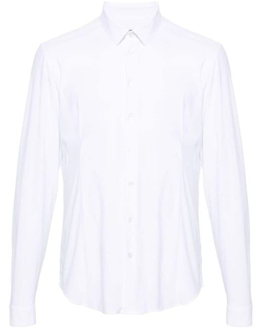 Patrizia Pepe White Classic-collar Long-sleeve Shirt for men