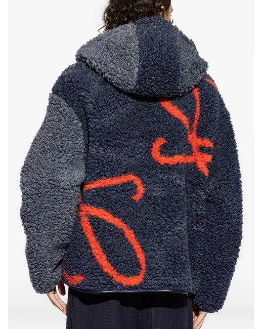Loewe Blue Zip-Up Hooded Jacket for men