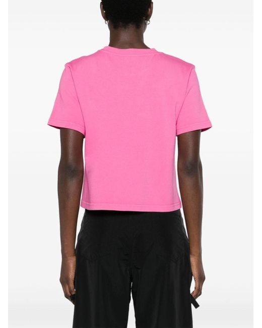 Missoni Pink Logo-embroidered Cotton T-shirt - Women's - Cotton