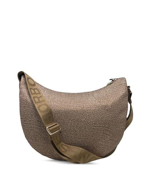 Borbonese Gray Small Luna Patterned Shoulder Bag