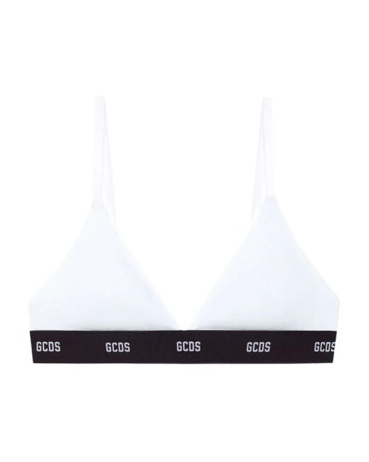 Gcds White Logo-Band Triangle Bra