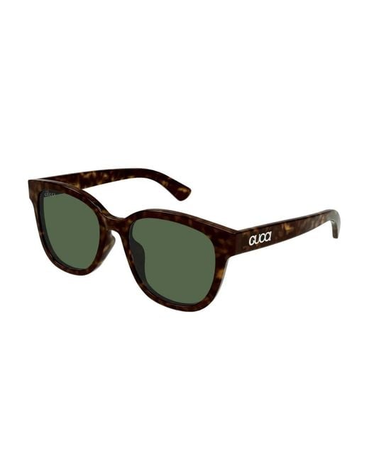 Gucci Green Tortoiseshell Square Sunglasses for men