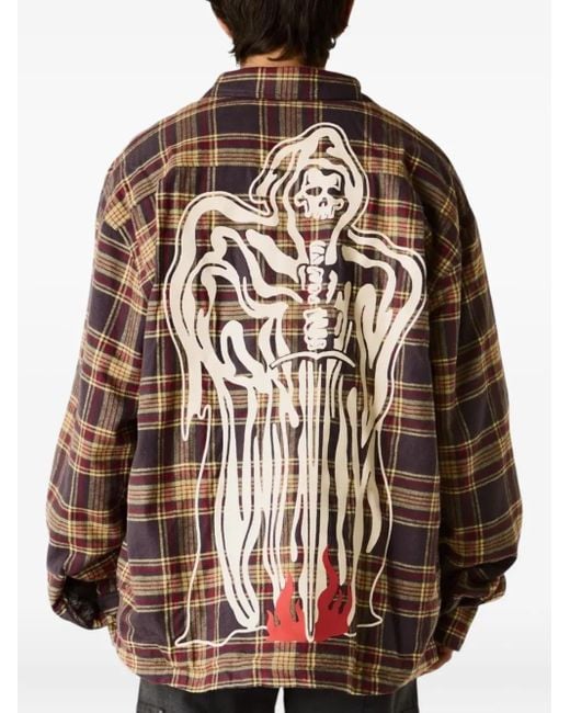 Warren Lotas Gray Flannel Shirt for men