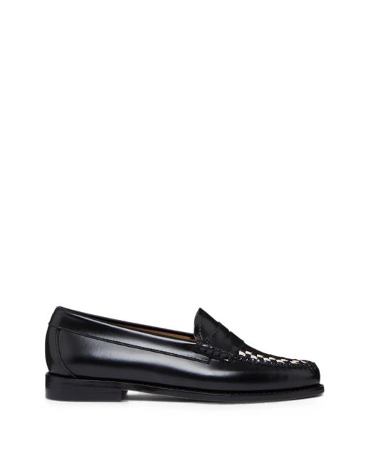 G.H.BASS Black Weejuns Penny Leather Weave Loafers