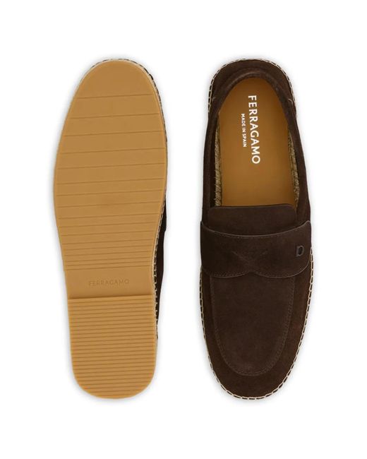Ferragamo Brown Espadrilles Loafers for men