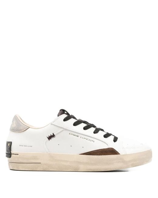 Crime London Natural Sk8 Deluxe Panelled Sneakers for men