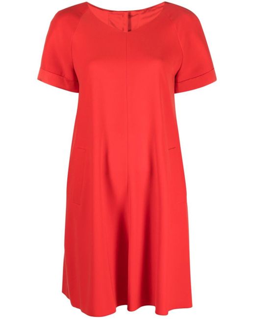 Emporio Armani Red Gusset-detail Mini Dress