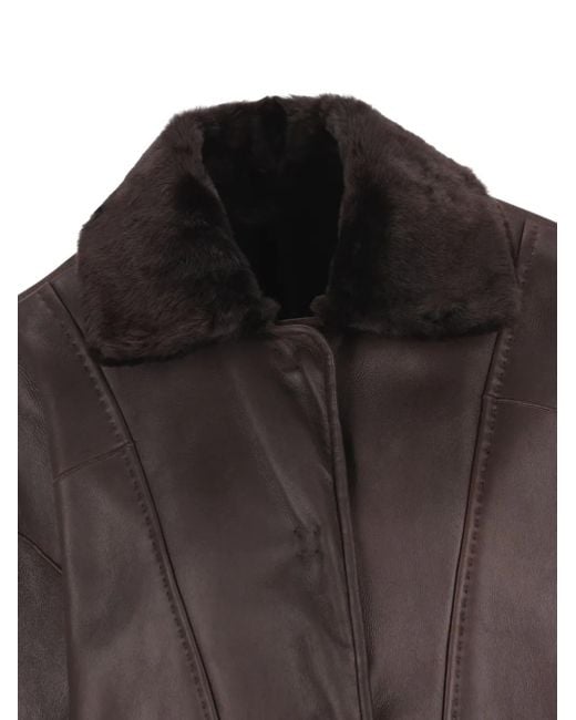 Max Mara Black Reversible leather coat
