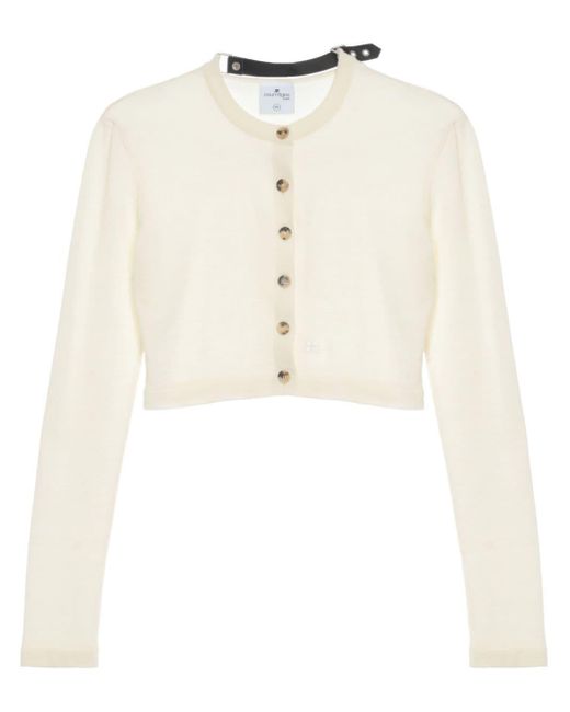 Courreges Natural Cropped-Cardigan