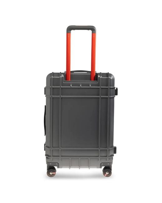 DIESEL Gray Embossed-Logo Suitcase