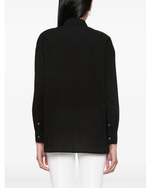 James Perse Black Long-Sleeve Cotton Shirt