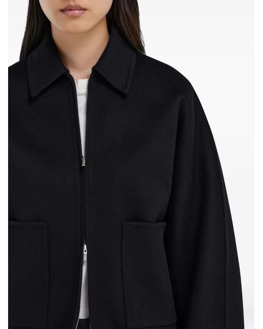 Ferragamo Blue Zip-Up Drawstring Bomber Jacket