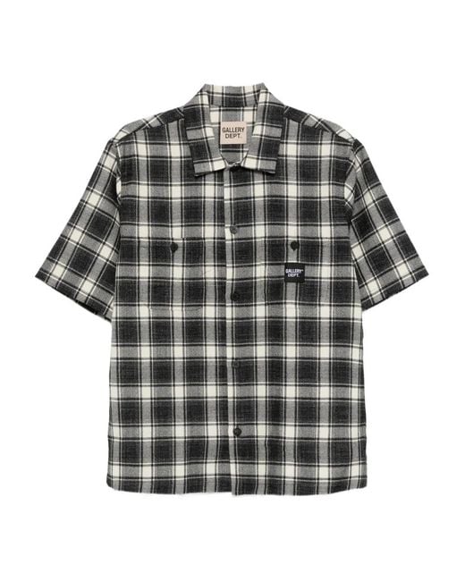 GALLERY DEPT. Black Playground Short-Sleeve Plaid Shirt for men