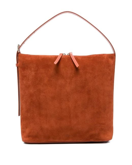 A.P.C. Brown Zip-Fastening Tote Bag