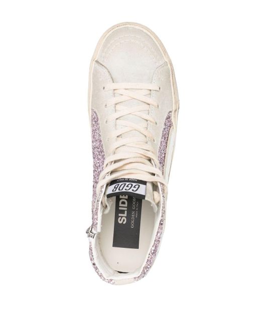Golden Goose Deluxe Brand Slide Glitter-detail Sneakers in het White