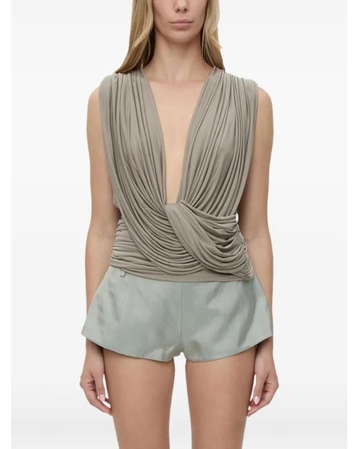 Christopher Esber Gray Ripple Drape Top