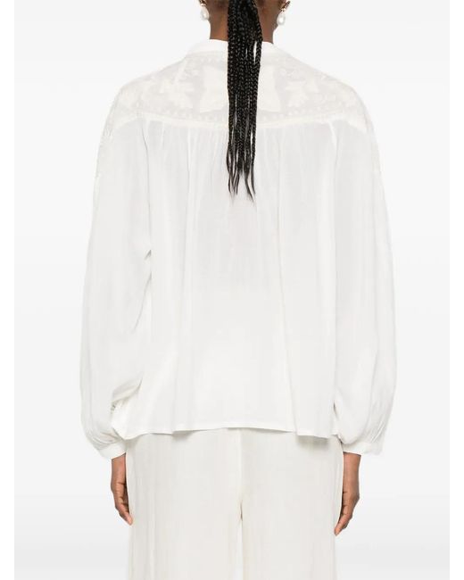 Scarlett Poppies White Petronella Embroidered Blouse