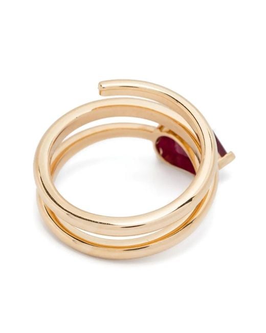 SHAY White 18K Spiral Ruby Ring