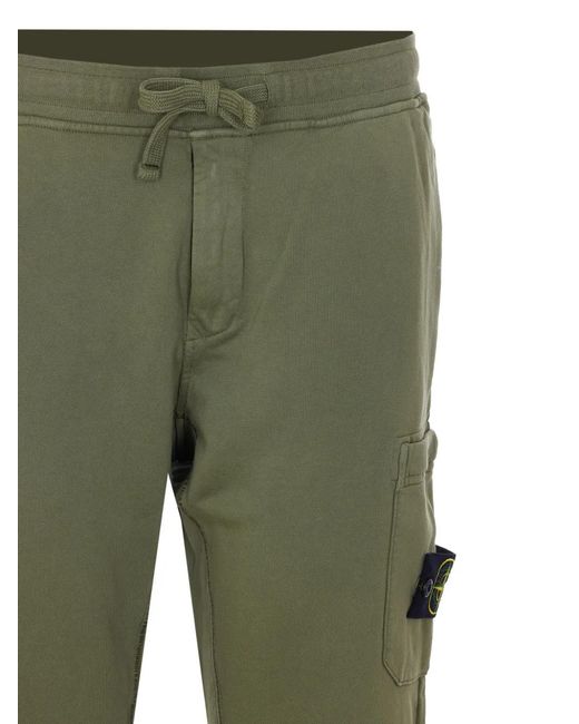 Stone Island Green Elasticated Patch Logo Track Pants for men