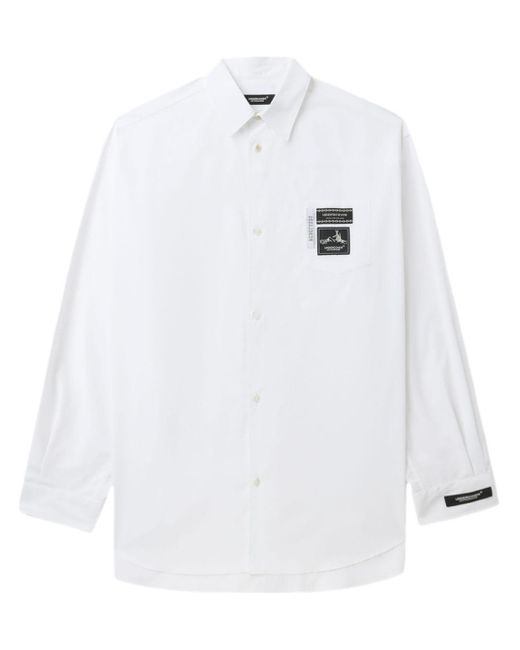 Undercover White Logo-patch Cotton-blend Shirt for men